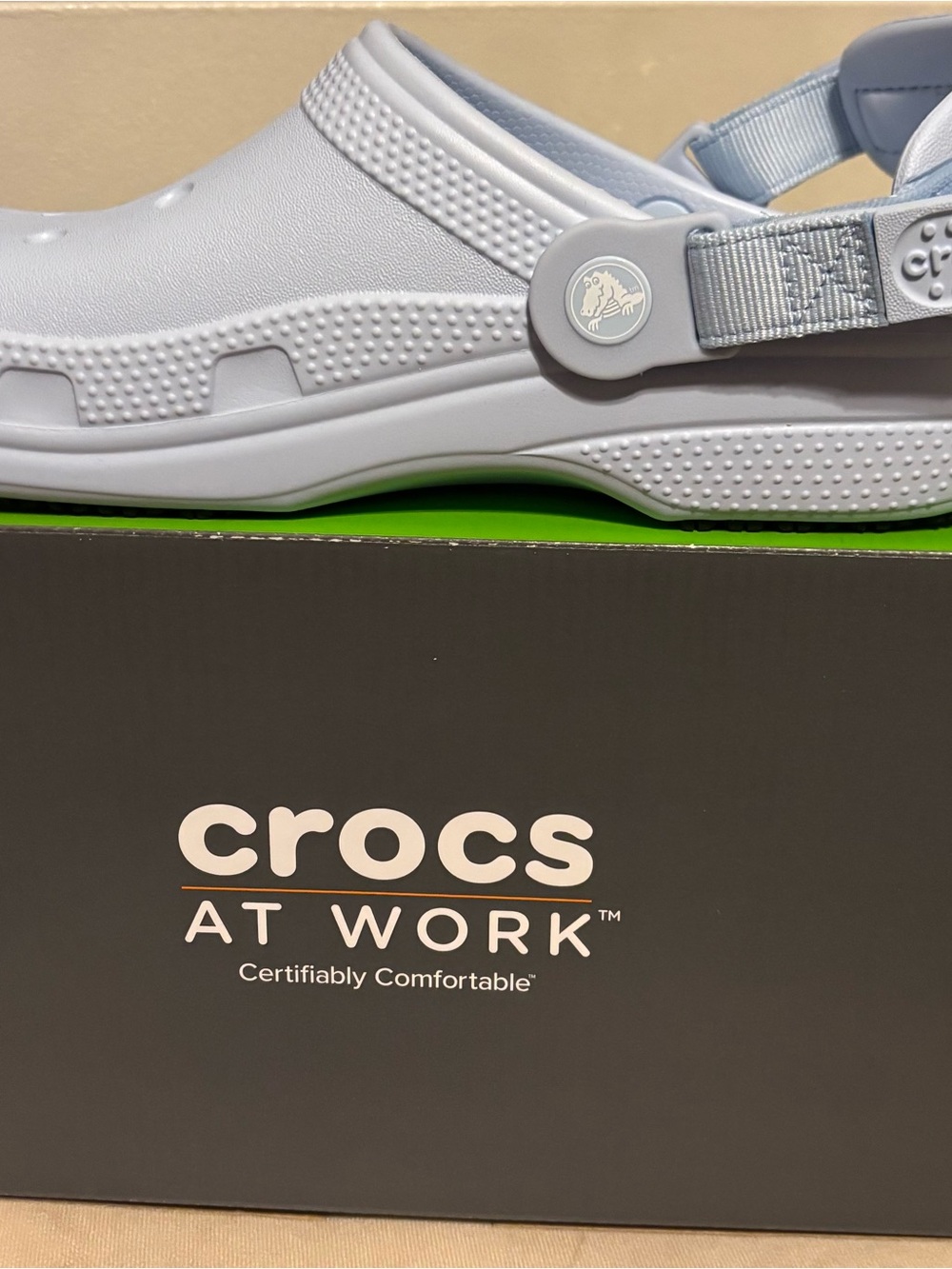 CROCS Women's Light Blue At Work Slip-On Clog